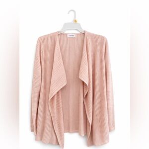 Calvin Klein Blush Ribbed Draped Cardigan
